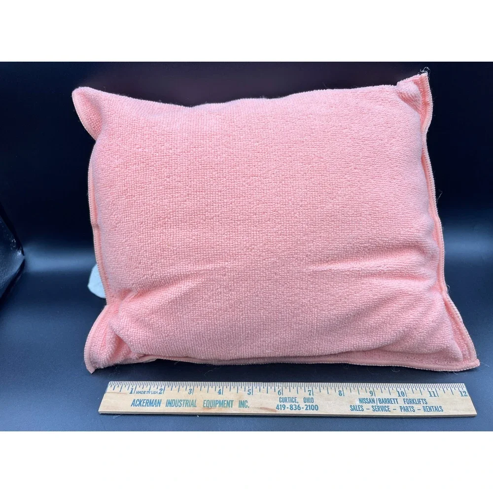 Easter Bunny Terrycloth Pillow Set of 2 Yellow Pink Drawstring‎ Pouch 13x11 in